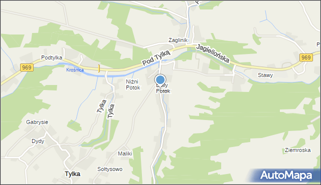 Krościenko nad Dunajcem, Biały Potok, mapa Krościenko nad Dunajcem