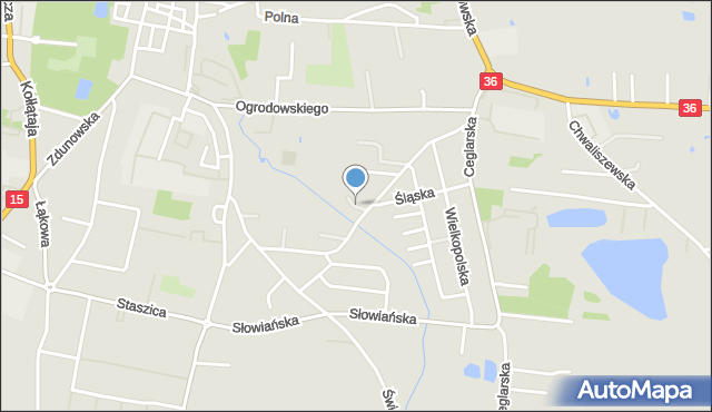 Krotoszyn, Bieszczadzka, mapa Krotoszyna