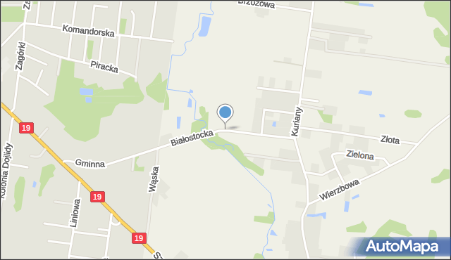 Kuriany gmina Zabłudów, Białostocka, mapa Kuriany gmina Zabłudów