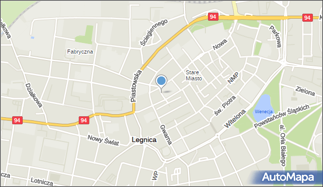 Legnica, Bilsego Benjamina, mapa Legnicy