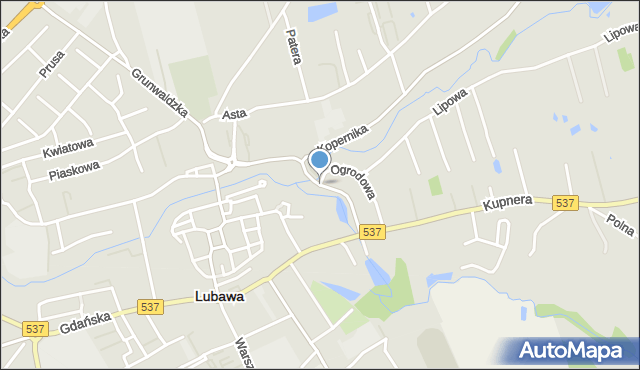 Lubawa, Biblii Gutenberga, mapa Lubawa