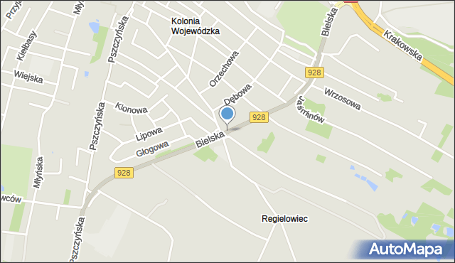Mikołów, Bielska, mapa Mikołów