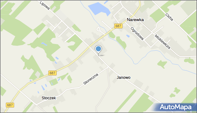 Narewka, Białowieska, mapa Narewka