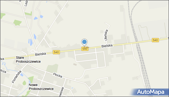 Nowe Proboszczewice, Bielska, mapa Nowe Proboszczewice