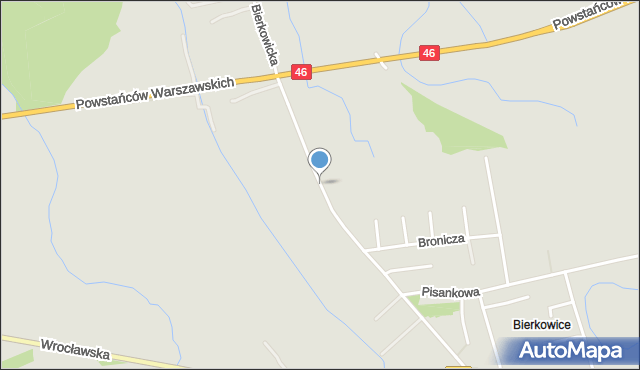 Opole, Bierkowicka, mapa Opola