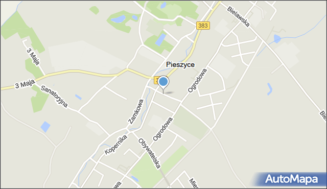 Pieszyce, Bieleckiego Franciszka, ks. prał., mapa Pieszyce