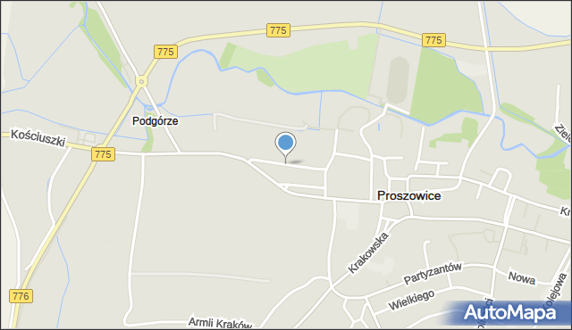 Proszowice, Biechońskiego Jerzego, mapa Proszowice