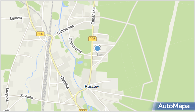 Ruszów gmina Węgliniec, Biczana, mapa Ruszów gmina Węgliniec