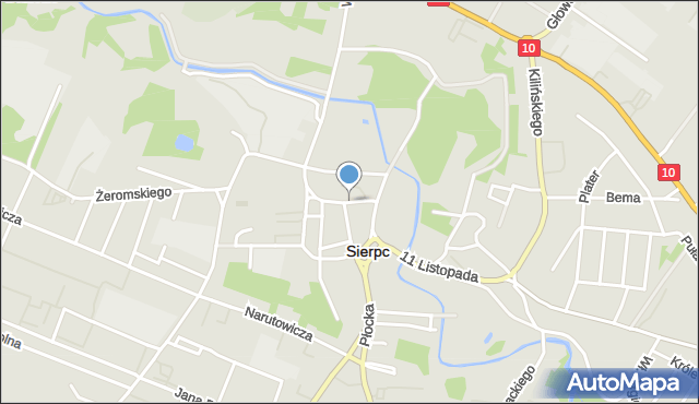 Sierpc, Biskupa Floriana, mapa Sierpc