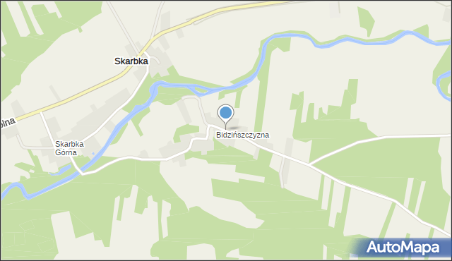 Skarbka, Bidzińszczyzna, mapa Skarbka