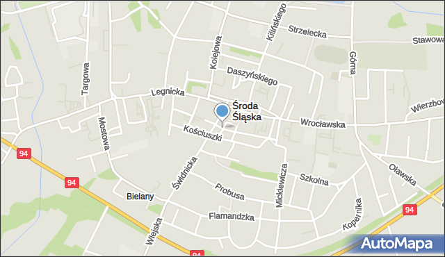 Środa Śląska, Białoskórnicza, mapa Środa Śląska