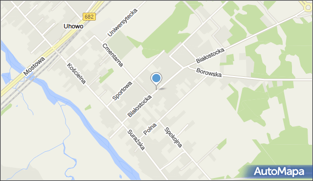 Uhowo, Białostocka, mapa Uhowo