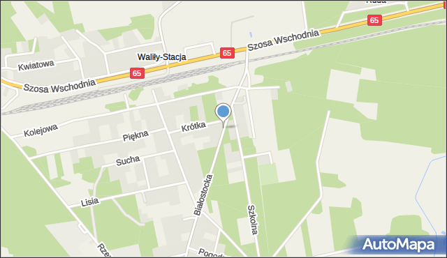 Waliły-Stacja, Białostocka, mapa Waliły-Stacja