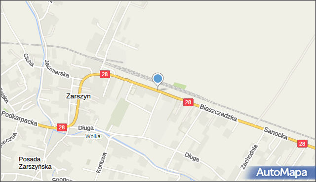 Zarszyn, Bieszczadzka, mapa Zarszyn