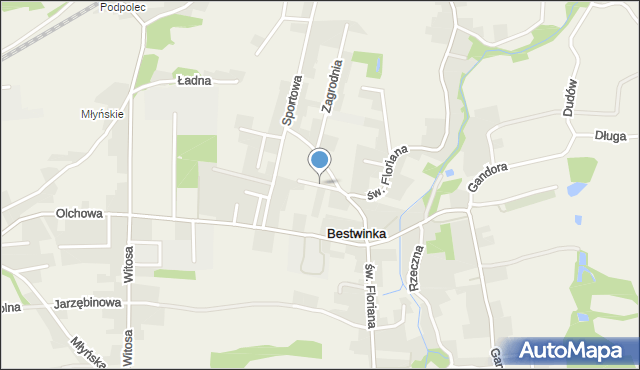 Bestwinka, Bławatków, mapa Bestwinka