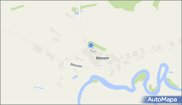 Blizocin gmina Jeziorzany, Blizocin, mapa Blizocin gmina Jeziorzany