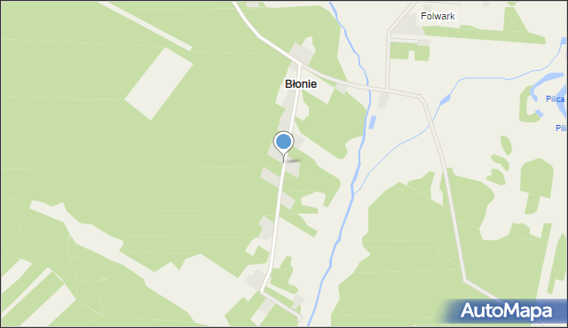 Błonie gmina Wielgomłyny, Błonie, mapa Błonie gmina Wielgomłyny