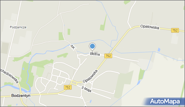 Bodzentyn, Błotna, mapa Bodzentyn