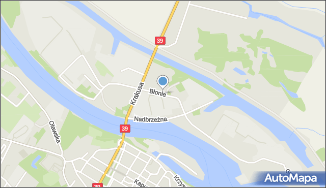 Brzeg, Błonie, mapa Brzeg