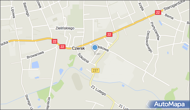 Czersk powiat chojnicki, Blacharska, mapa Czersk powiat chojnicki