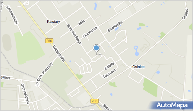 Gniezno, Błękitna, mapa Gniezna