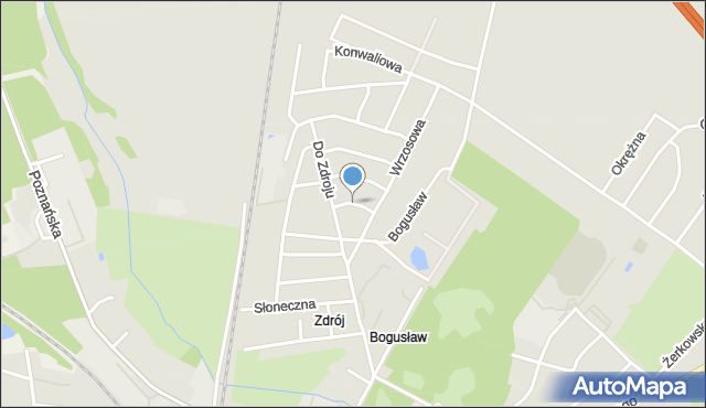 Jarocin, Bluszczowa, mapa Jarocin