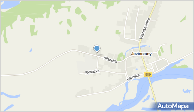 Jeziorzany powiat lubartowski, Blizocka, mapa Jeziorzany powiat lubartowski