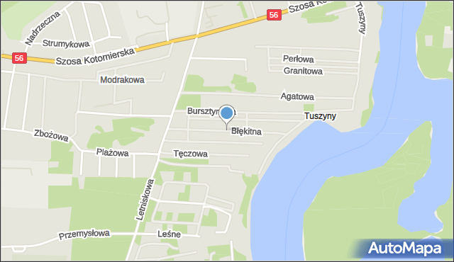 Koronowo powiat bydgoski, Błękitna, mapa Koronowo powiat bydgoski