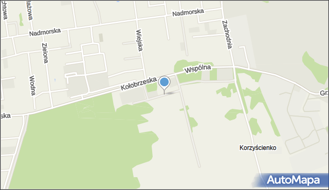 Korzystno, Bluszczowa, mapa Korzystno