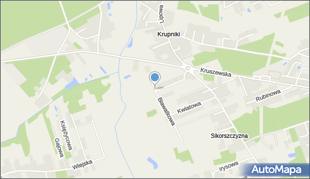 Krupniki, Bławatkowa, mapa Krupniki