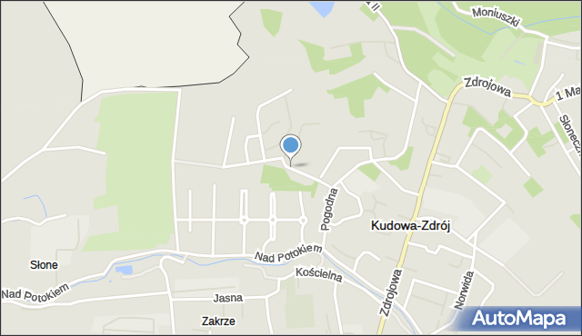 Kudowa-Zdrój, Bluszczowa, mapa Kudowa-Zdrój