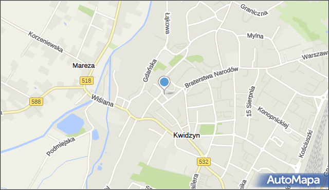 Kwidzyn, bł. Doroty, mapa Kwidzyn