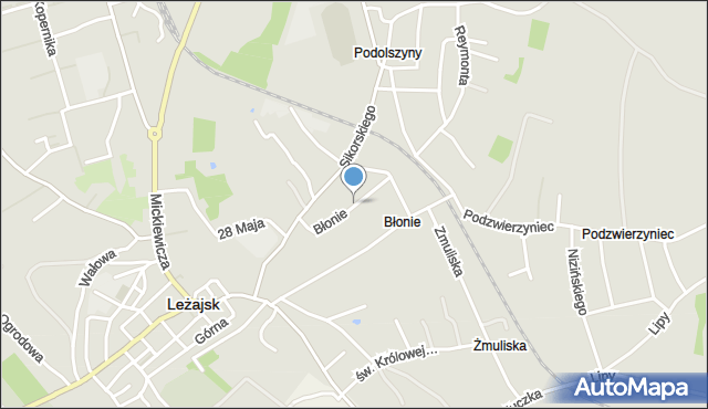 Leżajsk, Błonie, mapa Leżajsk