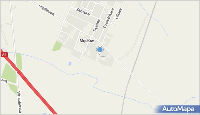 Mędłów, Bliźniacza, mapa Mędłów