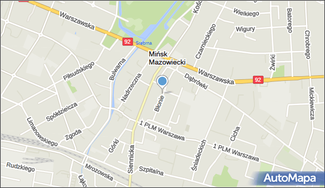Mińsk Mazowiecki, Błonie, mapa Mińsk Mazowiecki