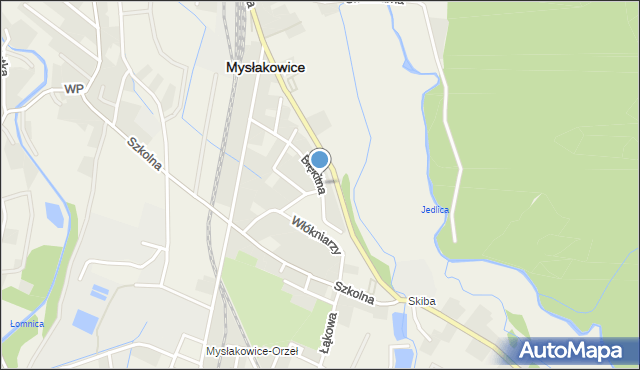 Mysłakowice, Błękitna, mapa Mysłakowice