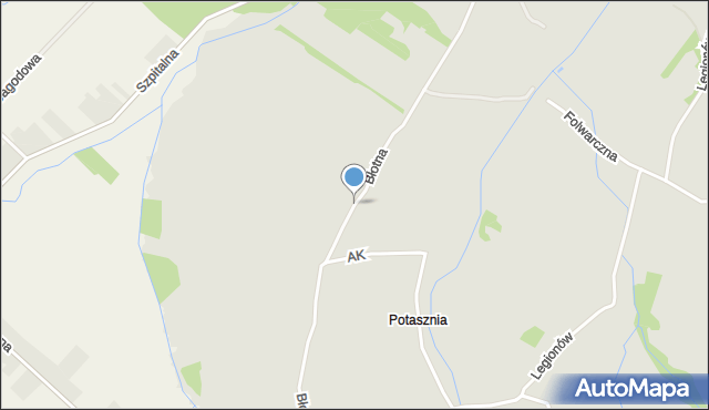 Myszków, Błotna, mapa Myszków