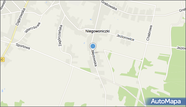 Niegowoniczki, Błędowska, mapa Niegowoniczki