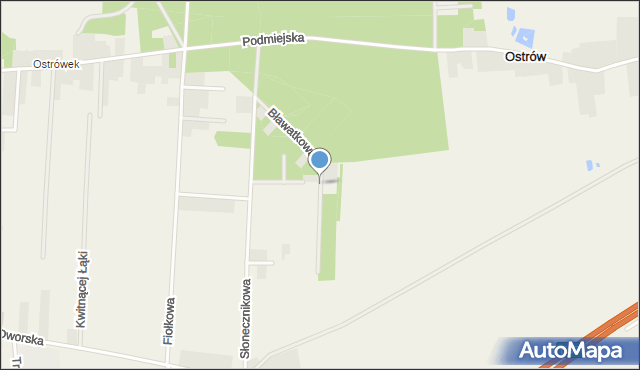 Ostrów gmina Łask, Bławatkowa, mapa Ostrów gmina Łask
