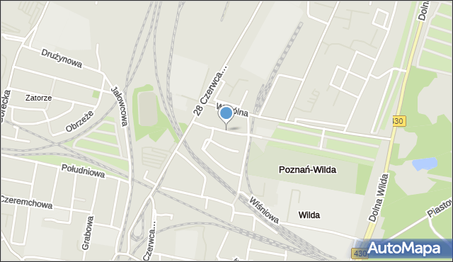 Poznań, Bluszczowa, mapa Poznania