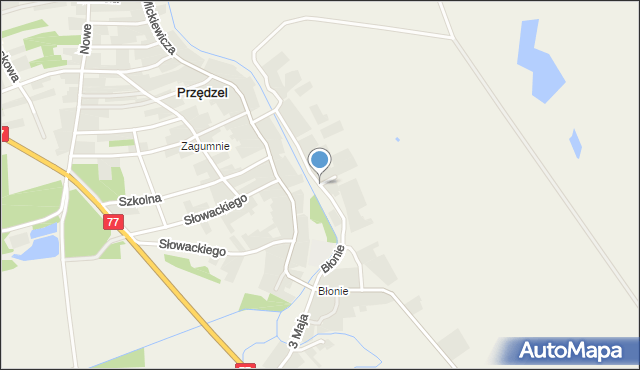 Przędzel, Błonie, mapa Przędzel