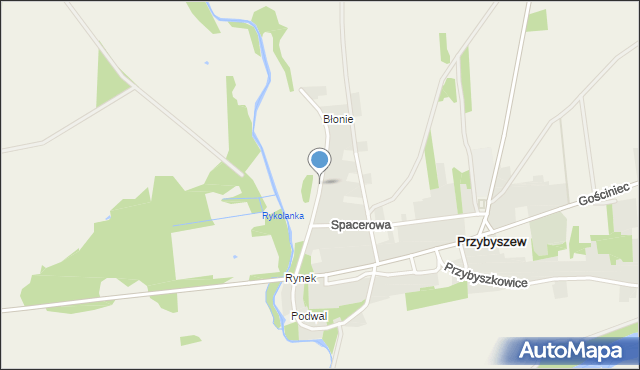 Przybyszew gmina Promna, Błonie, mapa Przybyszew gmina Promna