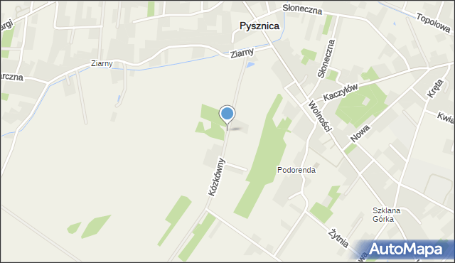 Pysznica, bł. Kózkówny Karoliny, mapa Pysznica