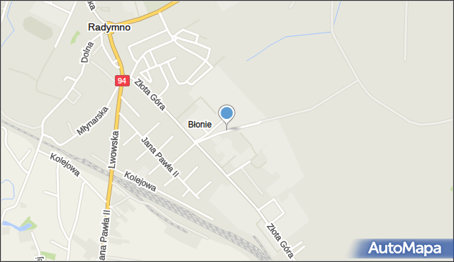 Radymno, Błonie, mapa Radymno