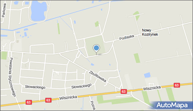 Radzyń Podlaski, bł. Męczenników Podlaskich, mapa Radzyń Podlaski