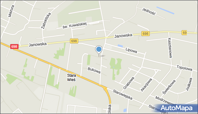 Siedlce, Bluszczowa, mapa Siedlce