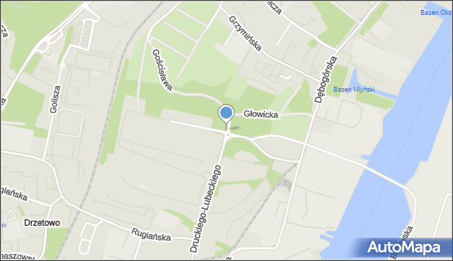 Szczecin, Blizińskiego Wacława, ks., mapa Szczecina