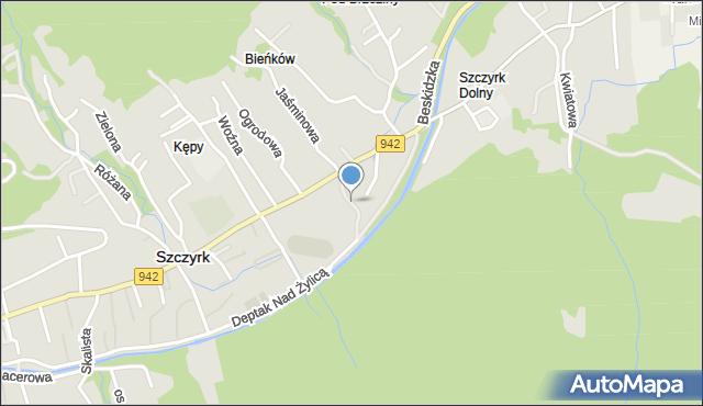 Szczyrk, Bławatków, mapa Szczyrk