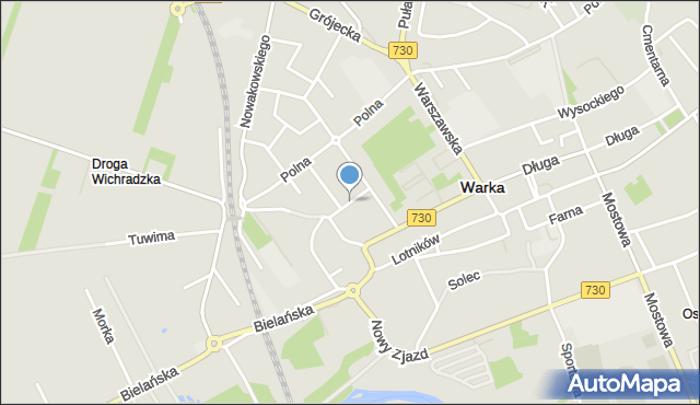 Warka, Błękitna, mapa Warka