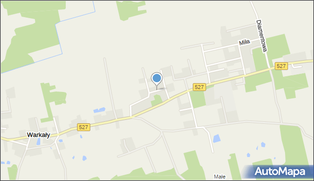 Warkały gmina Jonkowo, Bławatna, mapa Warkały gmina Jonkowo